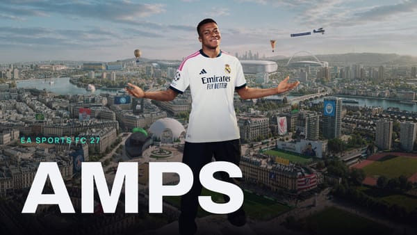 EA SPORTS FC 27 key art with AMPS across it