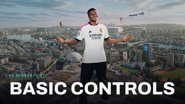EA SPORTS FC 27 key art with BASIC CONTROLS across it
