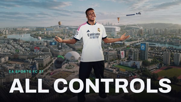 EA SPORTS FC 27 key art with ALL CONTROLS across it