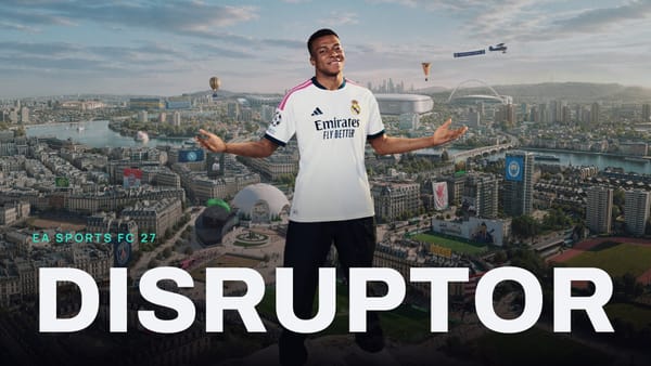 EA SPORTS FC 27 key art with DISRUPTOR across it