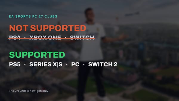 PS4, Xbox One and Switch struck through; PS5, Series X|S, PC and Switch 2 supported
