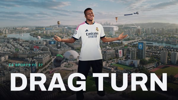 EA SPORTS FC 27 key art with DRAG TURN across it