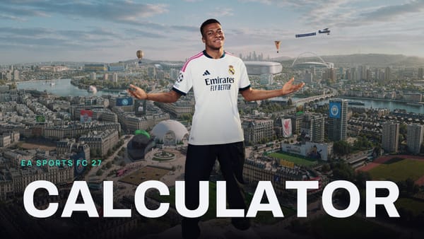 EA SPORTS FC 27 key art with CALCULATOR across it