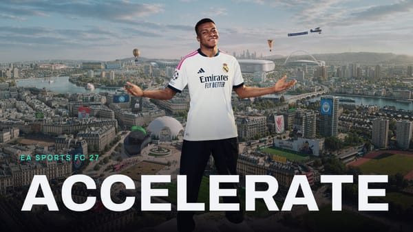 EA SPORTS FC 27 key art with ACCELERATE across it