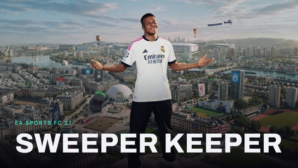 EA SPORTS FC 27 key art with SWEEPER KEEPER across it