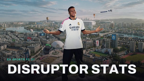 EA SPORTS FC 27 key art with DISRUPTOR STATS across it