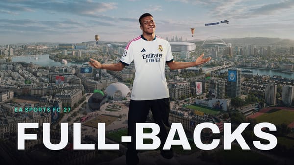 EA SPORTS FC 27 key art with FULL-BACKS across it