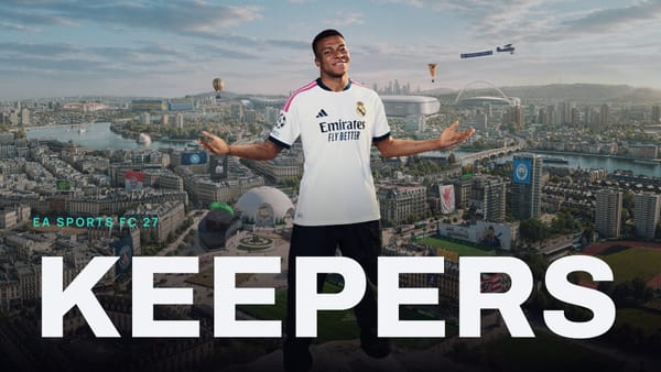 EA SPORTS FC 27 key art with KEEPERS across it