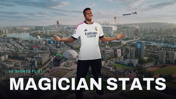 EA SPORTS FC 27 key art with MAGICIAN STATS across it