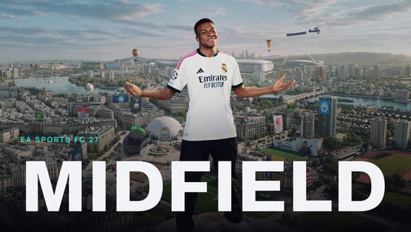 EA SPORTS FC 27 key art with MIDFIELD across it