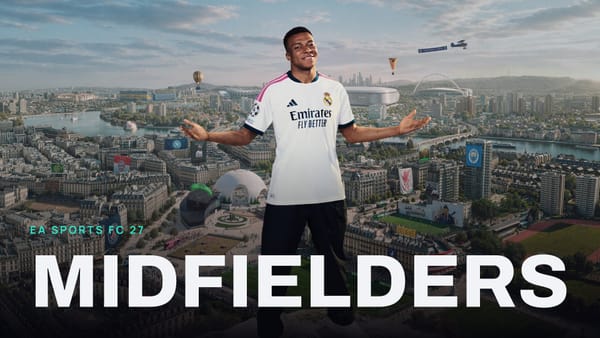 EA SPORTS FC 27 key art with MIDFIELDERS across it