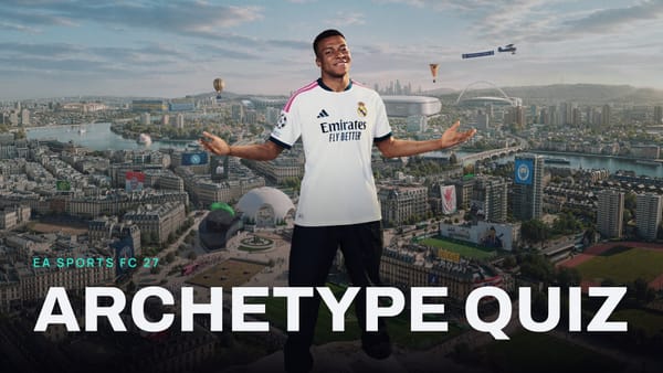 EA SPORTS FC 27 key art with ARCHETYPE QUIZ across it