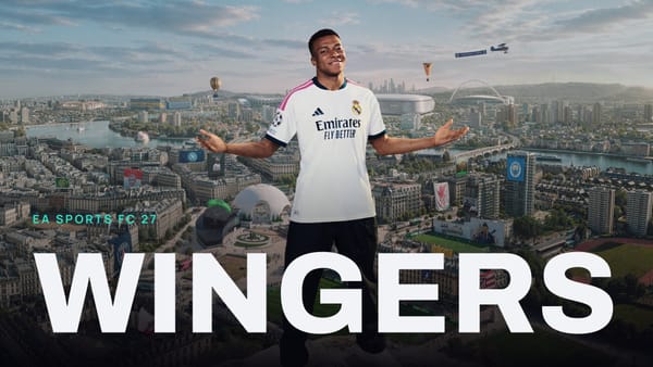 EA SPORTS FC 27 key art with WINGERS across it